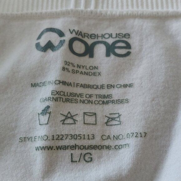 Warehouse One Women's White Capri Stretchy Tight Bottom Cuff Detail Size L - Picture 3 of 7